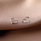 925 Sterling Silver Hollow Heart Stud Earrings Jewellery Women Girls Gift UK