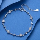 925 Sterling Silver Crystal Stone Linked Charm Bracelet Women Jewellery Gift UK