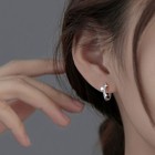 Crystal Star Huggie Hoop Earrings 925 Sterling Silver Women Girls Jewellery