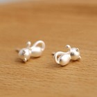 925 Sterling Silver Cute Cat Stud Earrings Jewellery Women Girls Gift UK