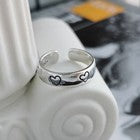 925 Sterling Silver Vintage Love Heart Adjustable Ring Women Girls Jewellery UK