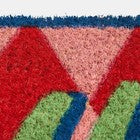 OHS Hello Slogan Doormat Diamond Check Non Slip Indoor Outdoor Coir Door Mat Rug