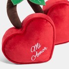 OHS Weighted Door Stop Heart Cherry Matte Velvet Decorative Stoppers