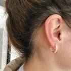 Charm Crystal Huggie Hoop Earrings 925 Sterling Silver Plated Jewellery Gift UK