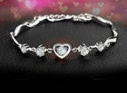 925 Sterling Silver Love Heart Charm Bracelet Womens Girls Jewellery Gift