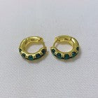 925 Sterling Silver Women Crystal Gold Huggie Hoop Earrings Jewellery