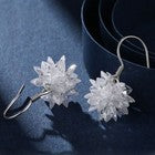 Crystal Ice Snowflake Drop Hook Earrings 925 Sterling Silver Womens Christmas UK