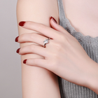925 Sterling Silver Crystal Heart Adjustable Ring Women Girls Jewellery Gift UK