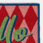 OHS Hello Slogan Doormat Diamond Check Non Slip Indoor Outdoor Coir Door Mat Rug