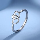 925 Sterling Silver Hollow Heart Linked Adjustable Ring Women Girls Jewellery UK