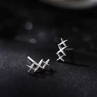 925 Sterling Silver Lovely Star Linked Stud Earrings Jewellery Women Girls Gift