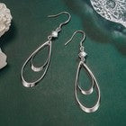 925 Sterling Silver Hollow Water Drop Shaped Hook Earrings Women Girls Jewellery
