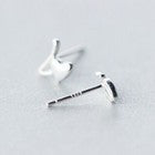 925 Sterling Silver Written Love Heart Stud Earrings Womens Girls Jewellery Gift