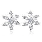 Crystal Snowflakes 925 Sterling Silver Stud Earrings Women Girls Christmas Gift