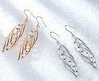 925 Sterling Silver Long Triple Leaf Drop Dangle Hook Earrings Women Jewellery