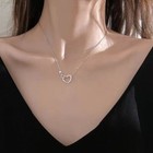 925 Sterling Silver Crystal Heart Pendant Necklace Women Girls Jewellery Gift UK