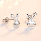 Fashion Cute Rabbit Stud Earrings 925 Sterling Silver Women Girls Jewellery Gift