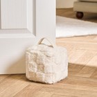 OHS Checkerboard Weighted Door Stop Fluffy Decorative Stoppers with Handle