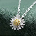 925 Sterling Silver Lovely Flower Pendant Necklace Women Girls Jewellery