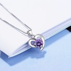 925 Sterling silver Heart Pendant Chain Necklace Stud Earrings Women Jewellery