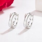 Criss Cross Huggie Hoop Earrings 925 Sterling Silver Women Jewellery UK