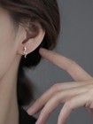 925 Sterling Silver Crystal Snake Shaped Stud Earrings Women Girls Jewellery