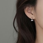 925 Sterling Silver Crystal Bow Hoop Earrings Women Girls Jewellery Gift