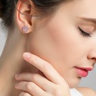 925 Sterling Silver Crystal Pink Heart Stud Earrings Jewellery Women Girls Gift