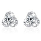 Womens Girls 925 Sterling Silver Crystal Swirl Stud Earrings Jewellery Gift UK