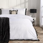 OHS Frill Edge Duvet Cover Set with Pillowcase Microfibre Soft Bedding