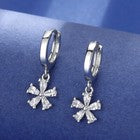 925 Sterling Silver Elegant Flower Hoop Earrings Women Girls Jewellery Gift