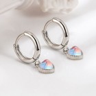 925 Sterling Silver Moonstone Heart Hoop Earrings Women Girls Jewellery Gift