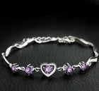 925 Sterling Silver Love Heart Charm Bracelet Womens Girls Jewellery Gift
