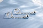 925 Sterling Silver Moon Star Dangle Drop Stud Earrings Women Jewellery Gift