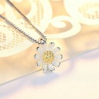 Women Sun Flower Pendant Necklace Stud Earrings Ring 925 Sterling Silver