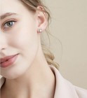 Crystal Swirl Stone Stud Earrings 925 Sterling Silver Women Girls Jewellery Gift