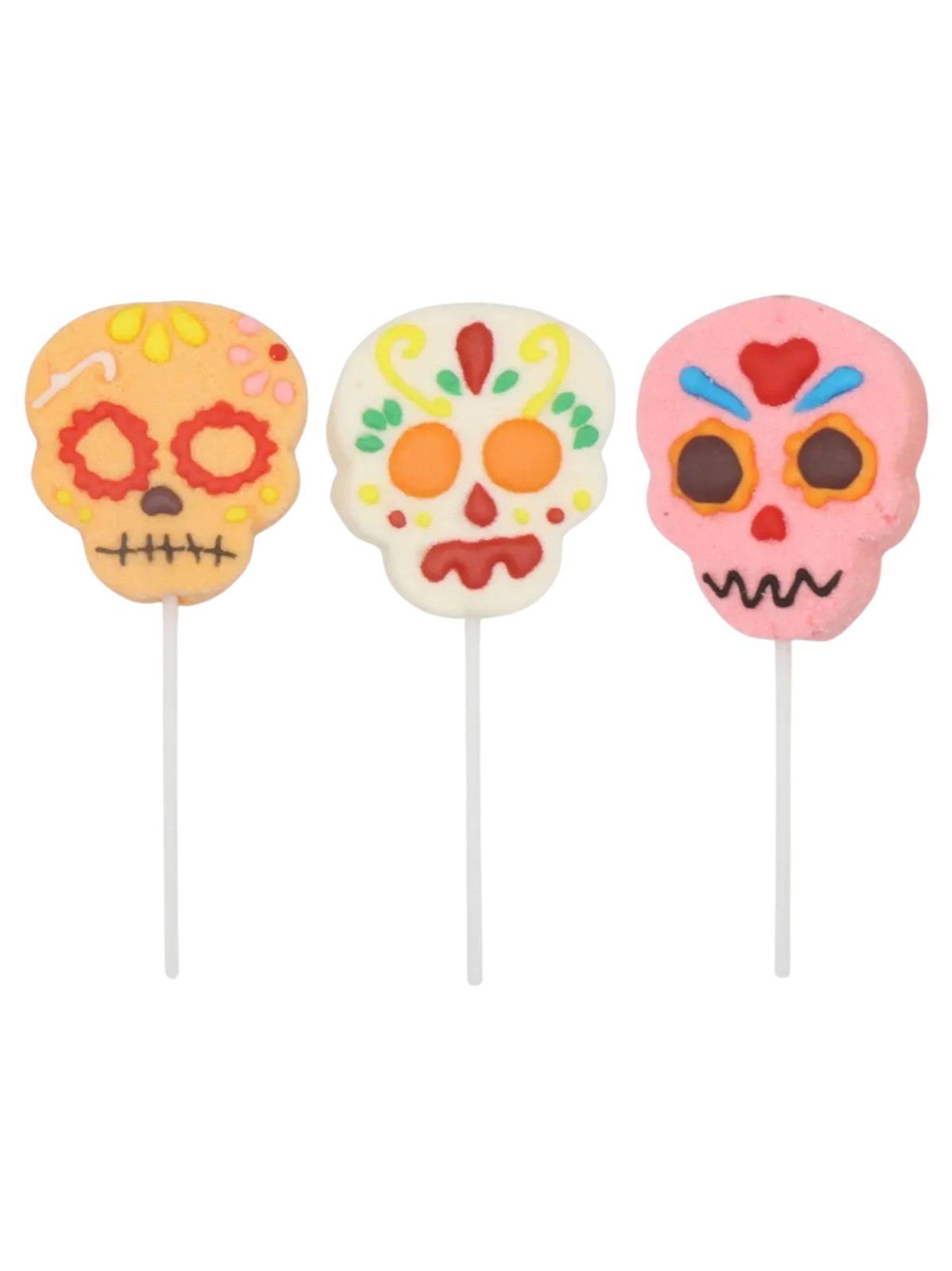 Skull Mallow Lollipops Halloween Fruit Flavoured Sweets 35g each 3, 6 or 12 Pack