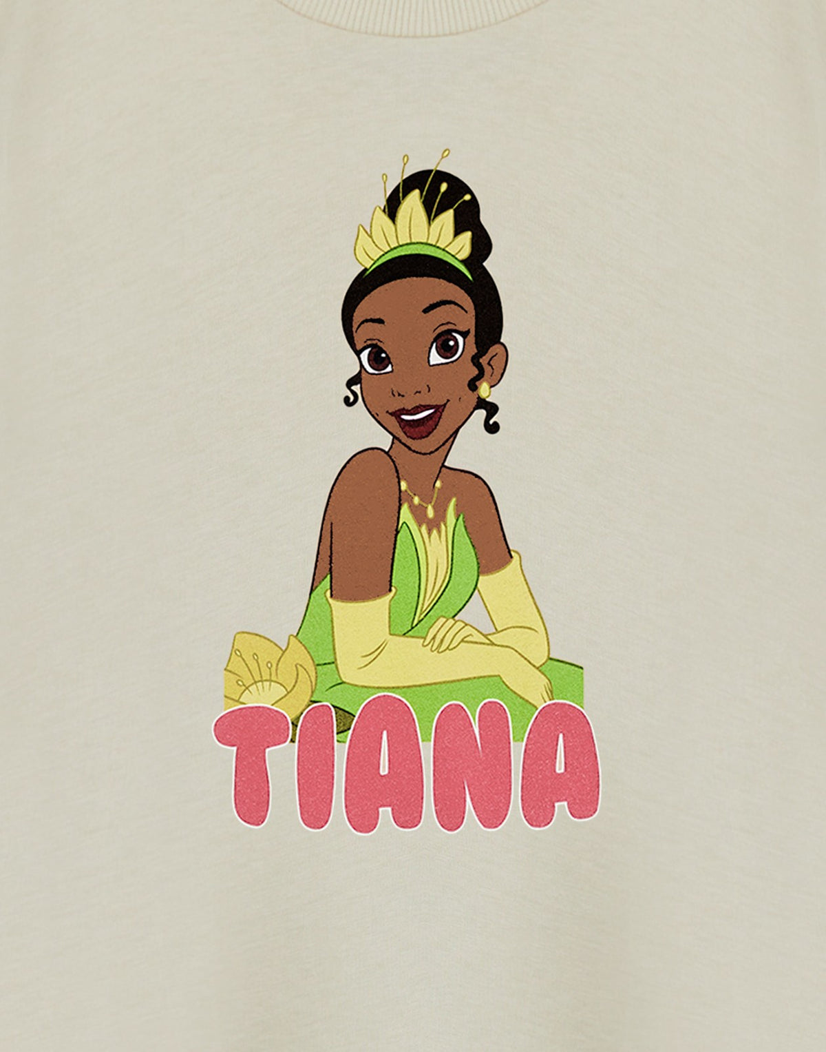Disney Short Sleeved T-Shirt | Girls Oatmeal | Official Merch