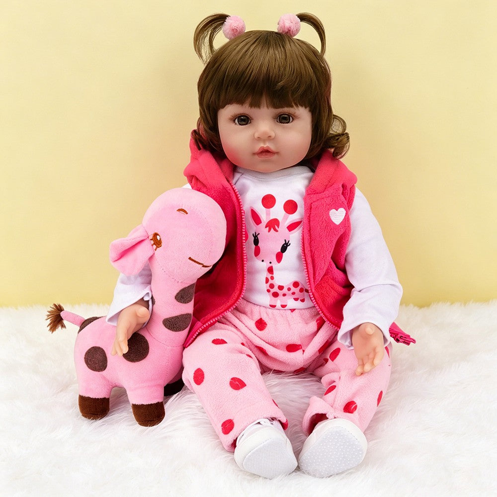 18" Realistic Reborn Dolls Newborn Girl Vinyl Silicone Lifelike Baby Doll Gift