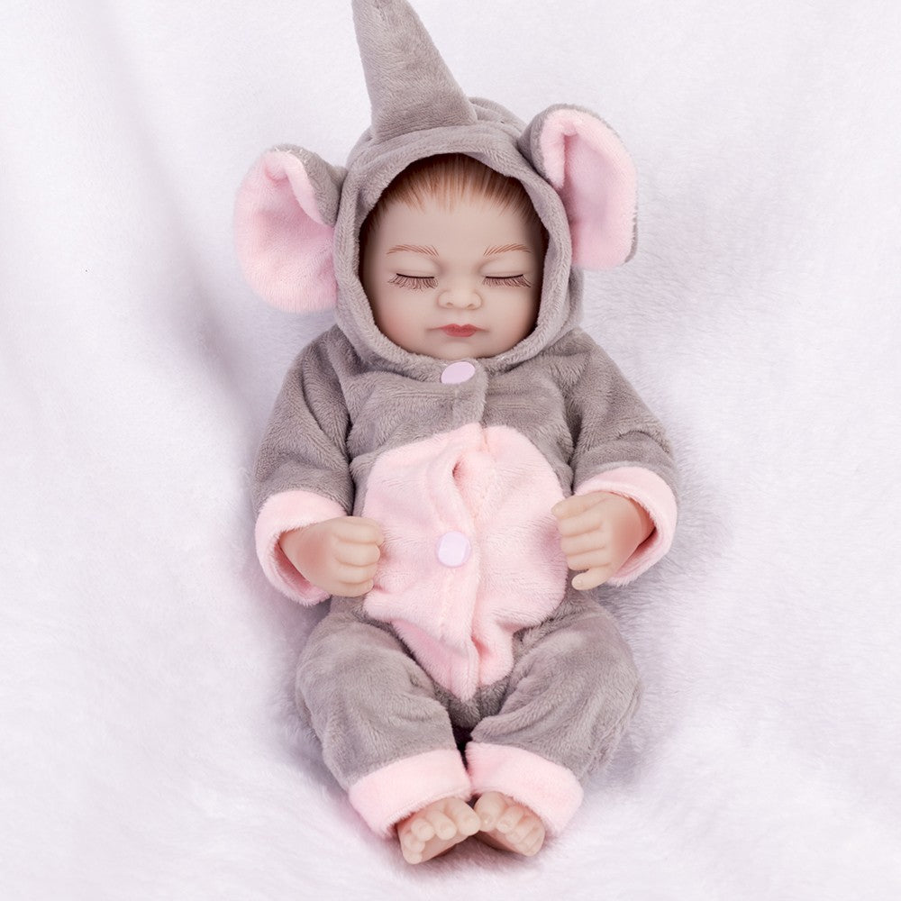 10" Reborn Baby Dolls Twins Full Body Vinyl Silicone Mini Newborn Girl Bath Toys