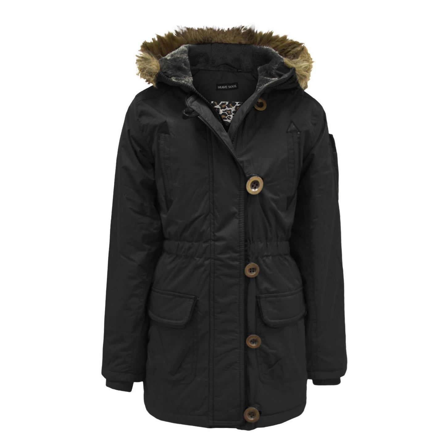 GIRLS JACKET KIDS PADDED FUR HOODED PUFFER QUILTED WARM WINTER PUFFA PARKA COAT