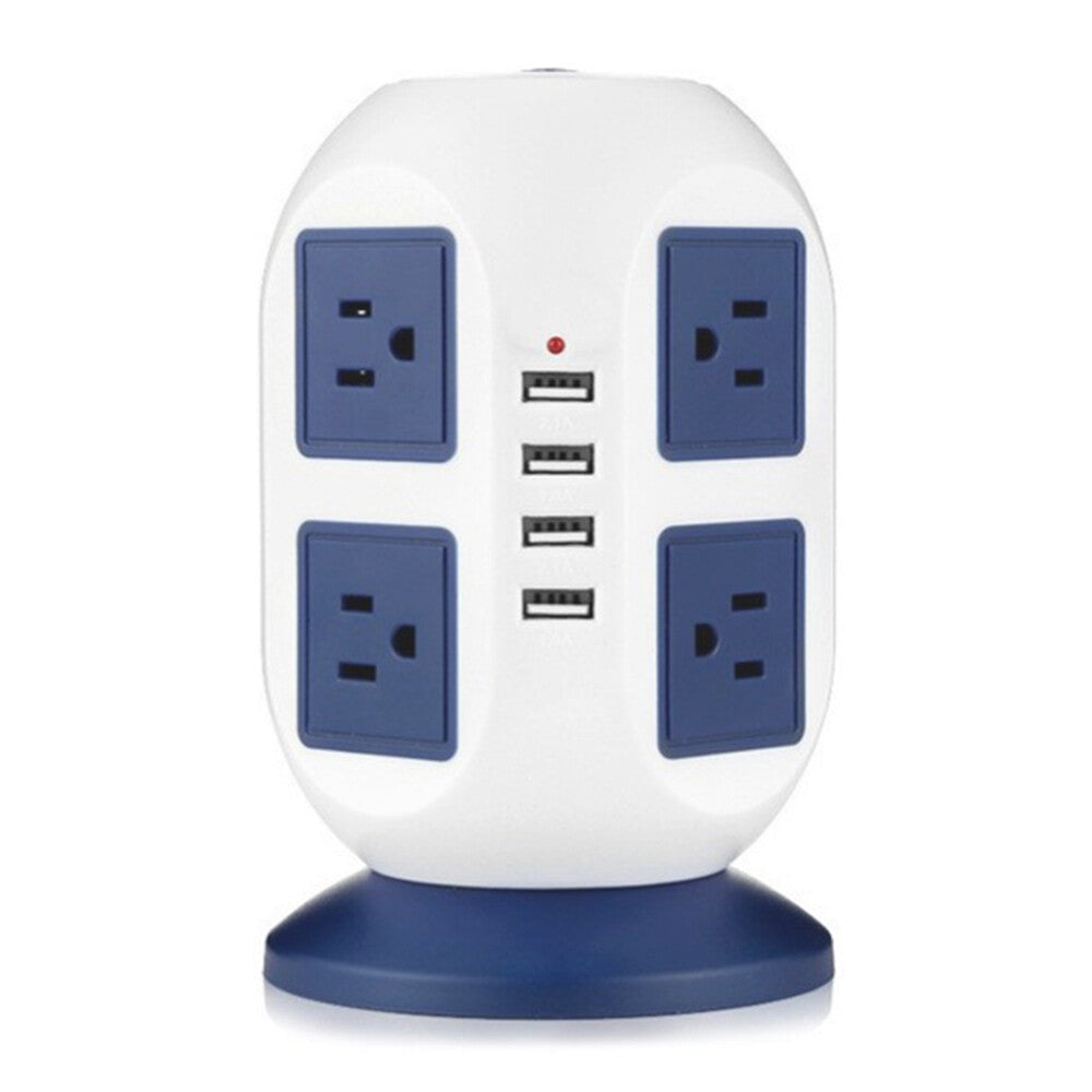 8/10 Way Tower Power Extension Lead 3M With 4 USB Ports UK Plug Surge Protected