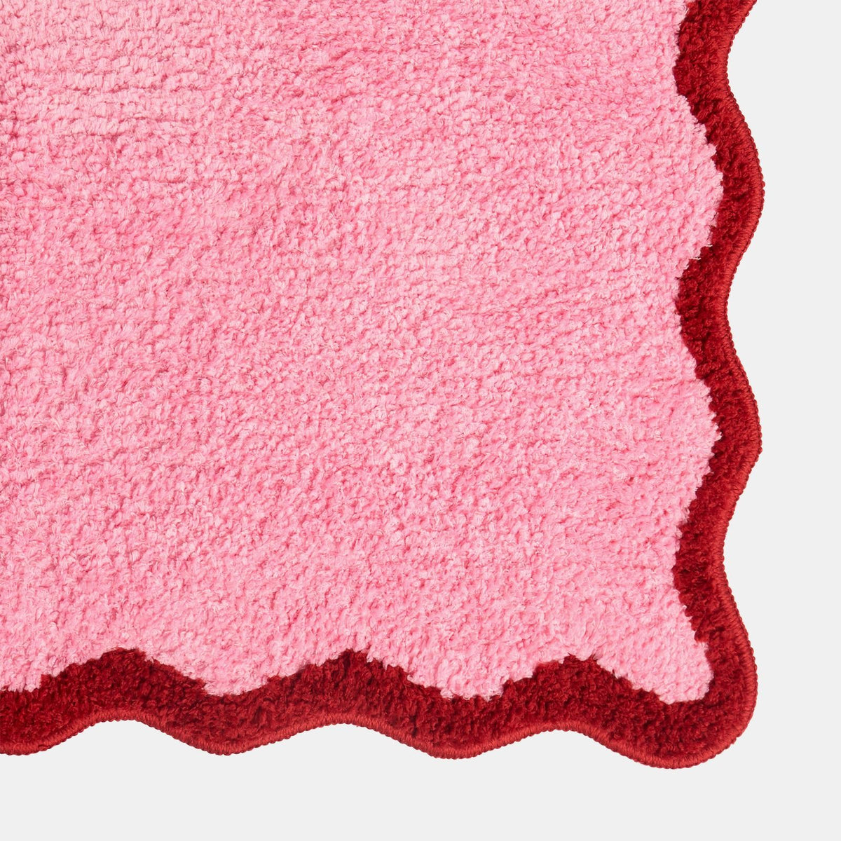 OHS Scallop Bath Mat Novelty Contrast Edge Soft Non Slip Bathroom Shower Rug