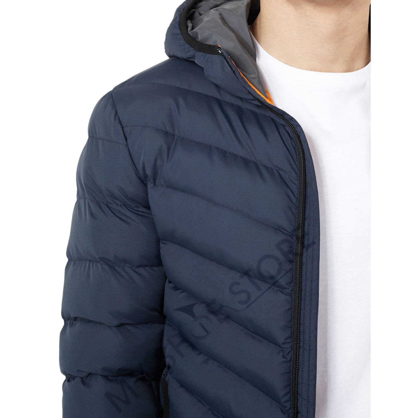 BRAVE SOUL MEN QUILTED HOODED PADDED BOMBER JACKET WARM BUBBLE PUFFER PUFFA COAT