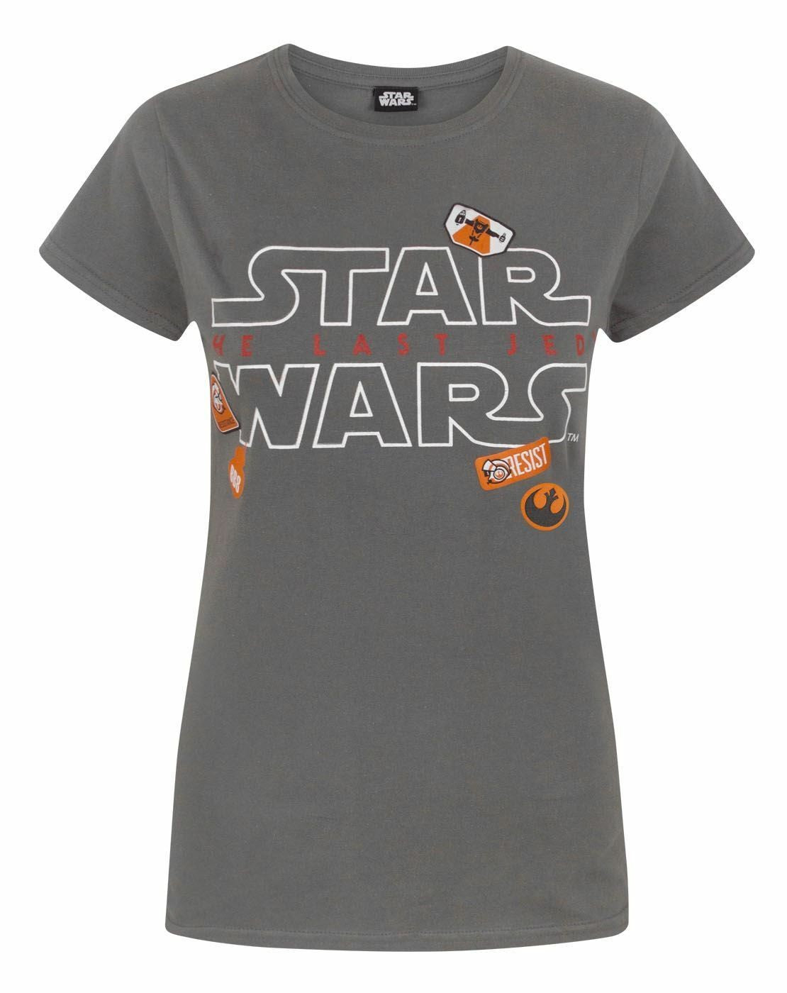 Star Wars Short Sleeved T-Shirt | Womens Grey | Official Merch