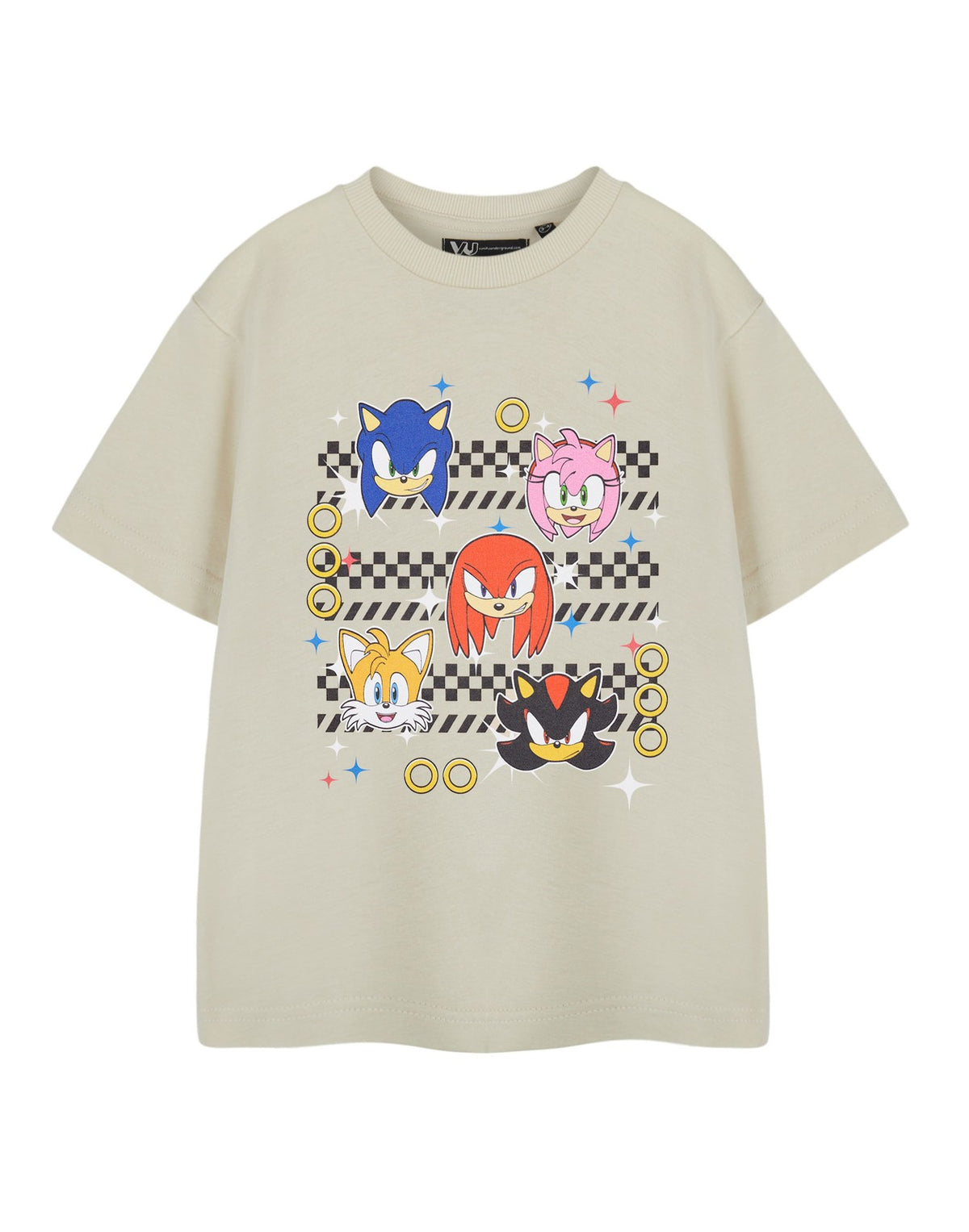 Sonic the Hedgehog Short Sleeved T-Shirt | Boys Oatmeal | Official Merch