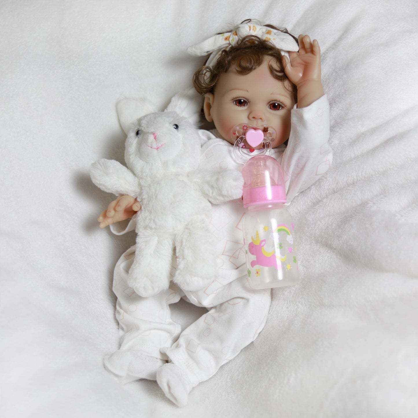 Realistic Reborn Doll Lifelike Full Body Vinyl Silicone Newborn Baby Girl Bathed