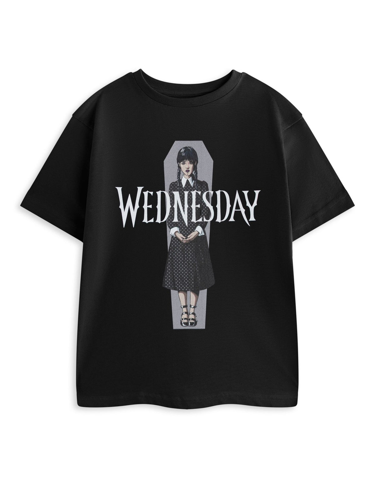 Wednesday Short Sleeved T-Shirt | Girls Black | Official Merch