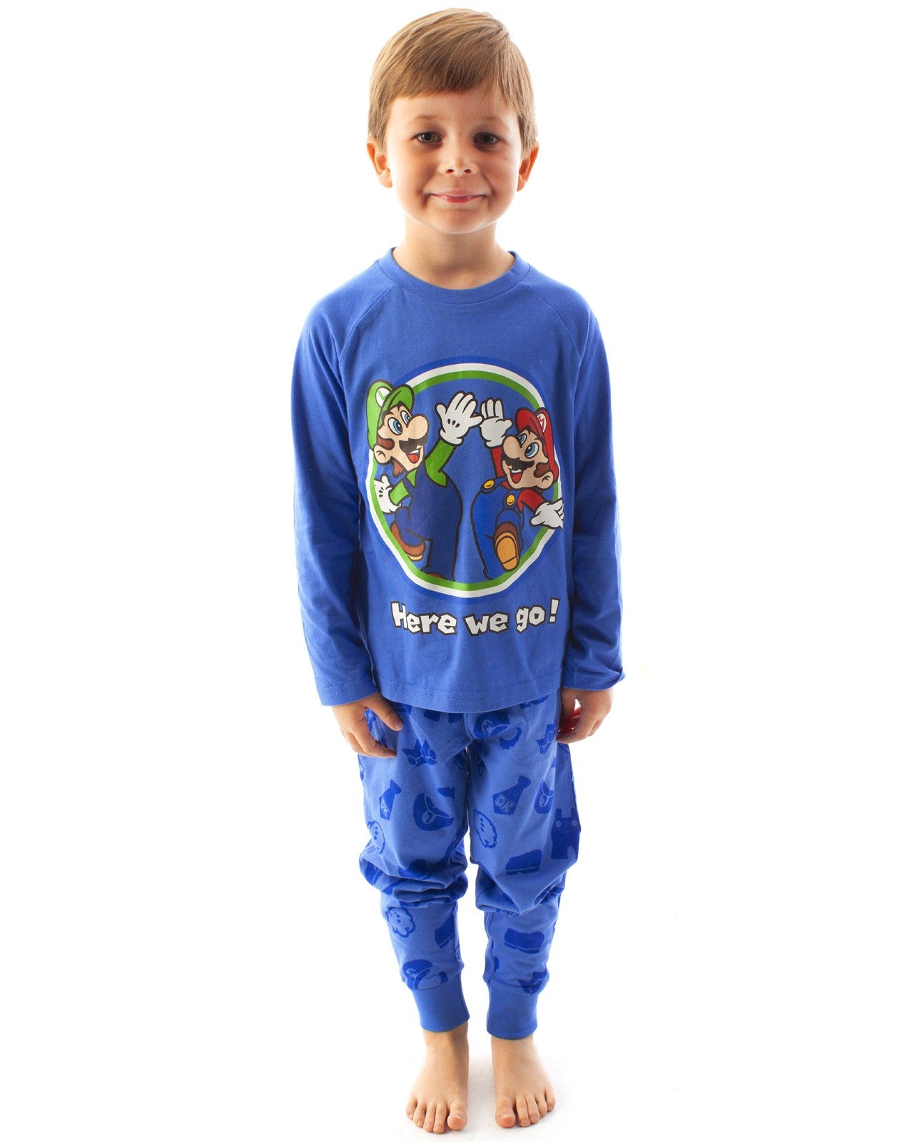Nintendo Long Sleeve Long Leg Pyjama Set | Boys Blue | Official Merch