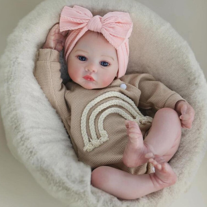 Lifelike Reborn Baby Dolls 16in Realistic Newborn Girl Soft Cloth Body Doll Gift